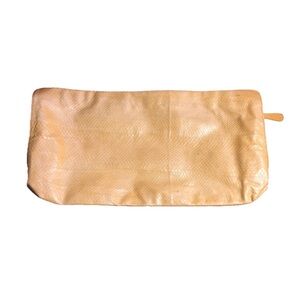 Beirn Snakeskin Yellow Clutch Pouch Near-Vintage